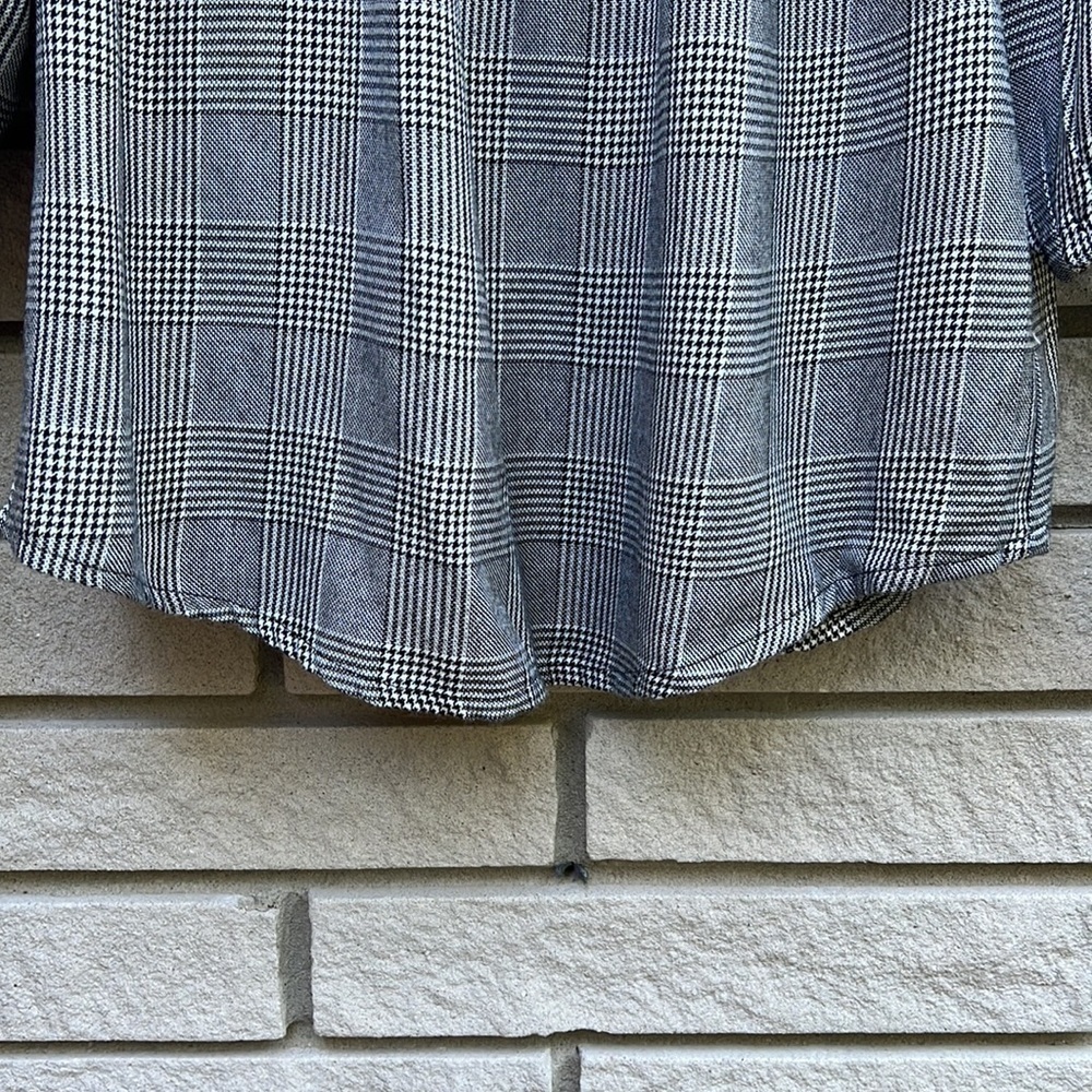 Dex Plaid Checked Off the Shoulder Top S - Picture 6 of 10
